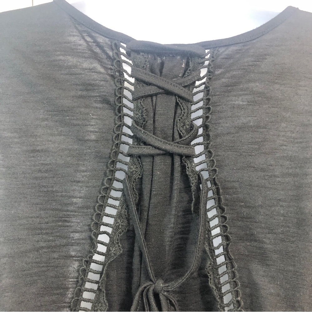 Takara Lace Up Tie Back Bell Sleeves Blouse Medium - Picture 4 of 6